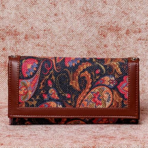 Paisley Print Two Fold Wallet with Detachable Sling