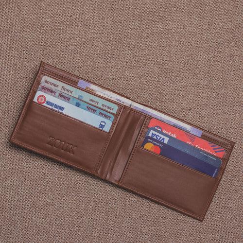 Unisex Pocket Wallet - Brown Metal