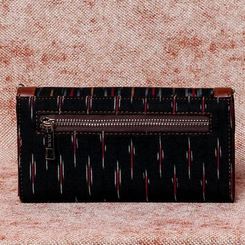 Ikat GreRed Two Fold Wallet with Detachable Sling