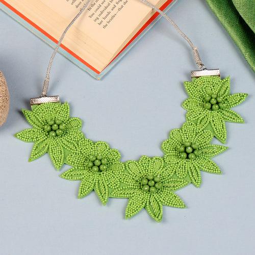 The Locust Necklace Set in Green