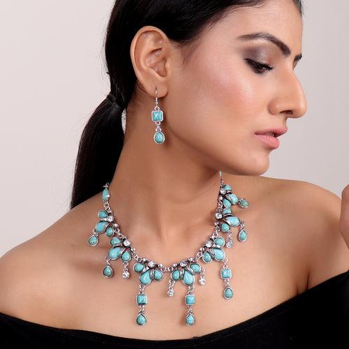 Queen of Greece Necklace Set in Turquoise