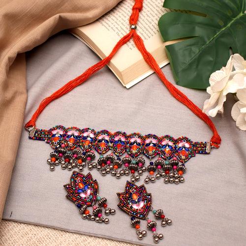 The Trippy Trinky Affair Multicolor Beaded Choker Set