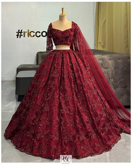 BURGUNDY LEHENGA