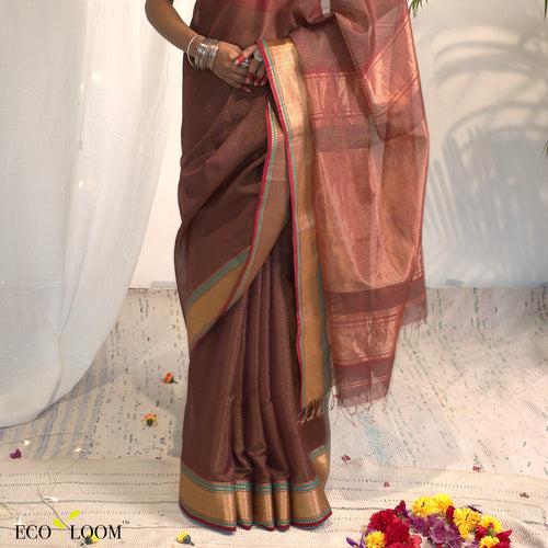 Hansa Maheshwari Handloom Cotton Silk Saree