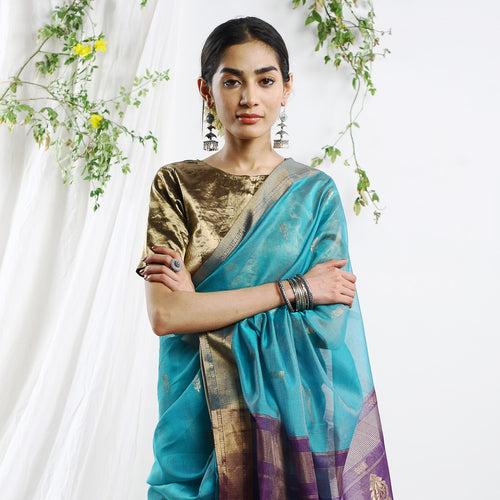 Chaitra Silk Cotton Buti Tissue Ecoloom Saree