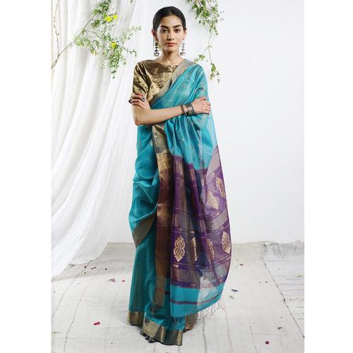 Chaitra Silk Cotton Buti Tissue Ecoloom Saree