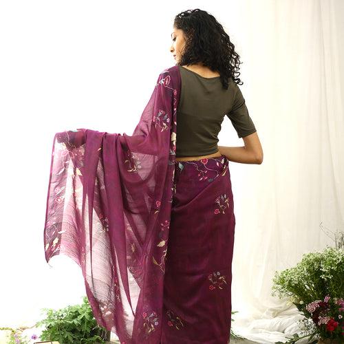 Skylark Ecoloom Floral Printed Saree