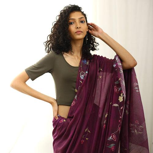 Skylark Ecoloom Floral Printed Saree