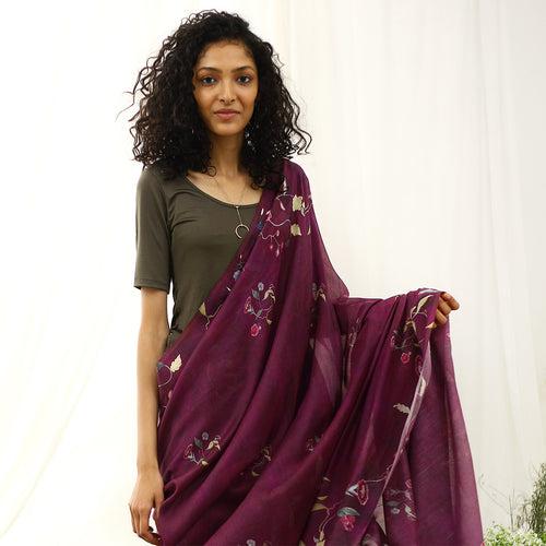 Skylark Ecoloom Floral Printed Saree