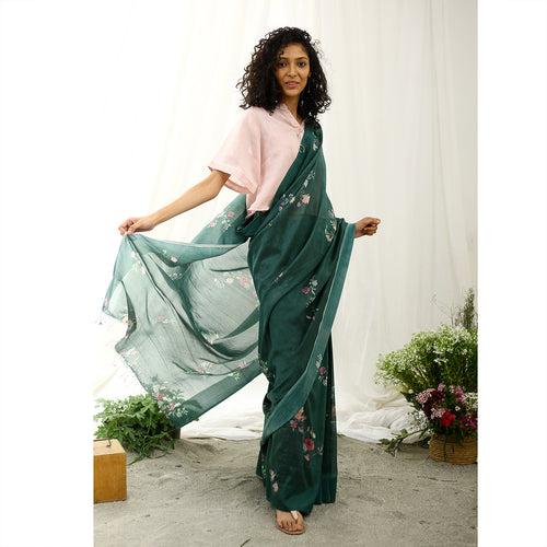 Barbet Ecoloom Floral Printed Saree