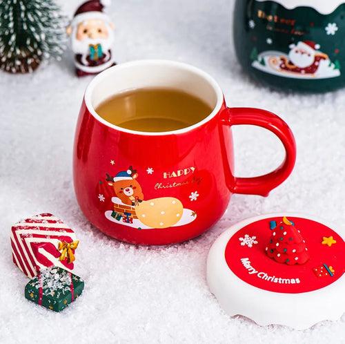 Festive Mug with Christmas tree on the Lid