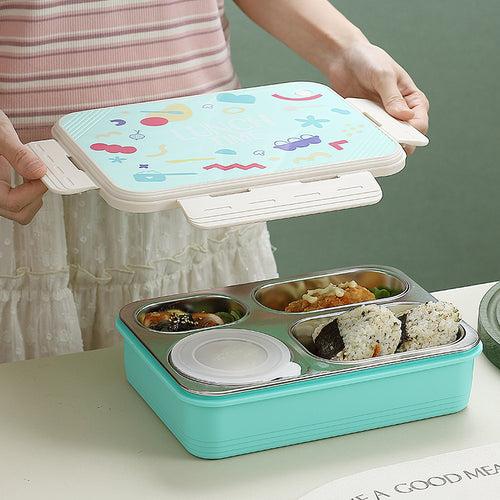 Lunch Time Stainless steel 4 Compartment Lunch Box