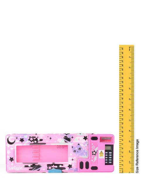 Smiggle Pencil Box Cat Print - Pink
