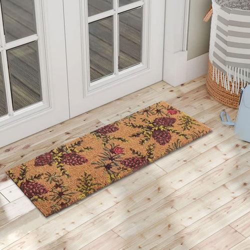 OnlyMat Charming Floral Pinecone Coir Doormat