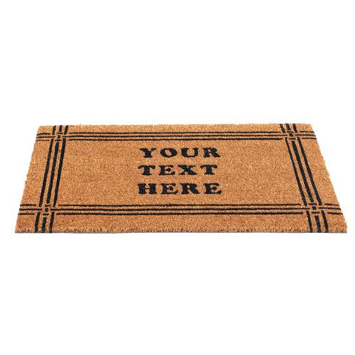 Personalized Coir Doormat with Classic Double-Line Border Design