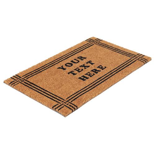 Personalized Coir Doormat with Classic Double-Line Border Design