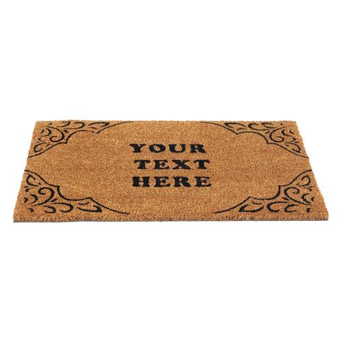 Personalized Coir Doormat with Elegant Border Design – Custom Text Available