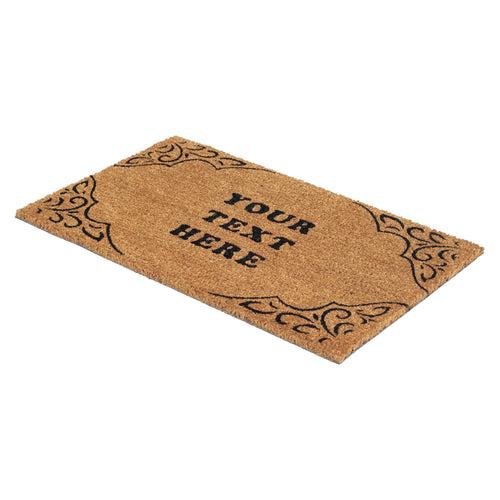 Personalized Coir Doormat with Elegant Border Design – Custom Text Available