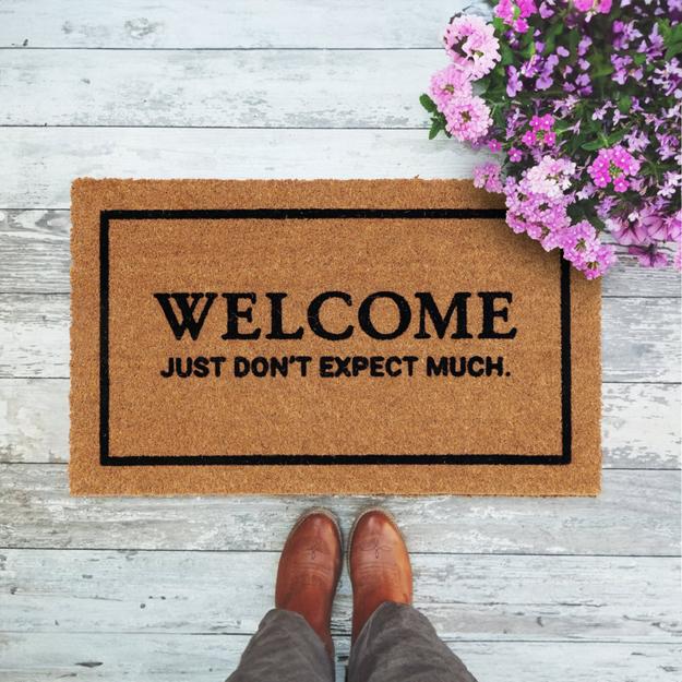 OnlyMat Just Don't Expect Much Funny Slogan Natural Coir Door Mat