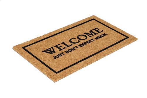 OnlyMat Just Don't Expect Much Funny Slogan Natural Coir Door Mat