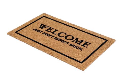 OnlyMat Just Don't Expect Much Funny Slogan Natural Coir Door Mat