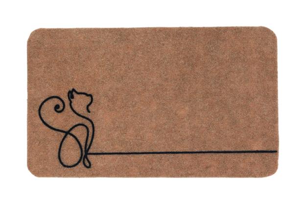 OnlyMat Elegant Soft Anti-Skid Soft Cat Design Mat - Kitchen, Welcome Entrance - Beige, 45 cm x 75 cm