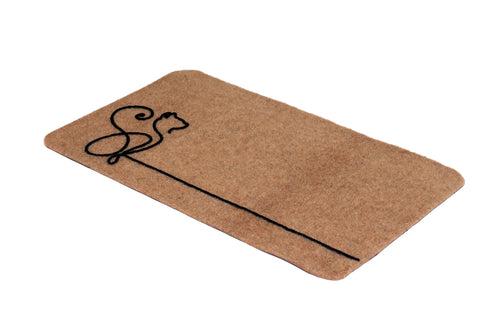 OnlyMat Elegant Soft Anti-Skid Soft Cat Design Mat - Kitchen, Welcome Entrance - Beige, 45 cm x 75 cm