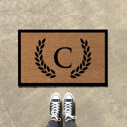 OnlyMat COMBO : Floral Personalized Doormat (Design 2) with Cotton Underlay Rug