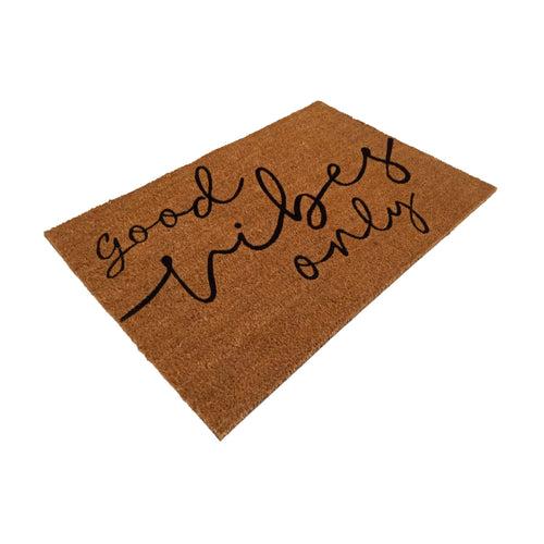 OnlyMat Funny Good Vibes Only Printed Natural Coir Door Mat