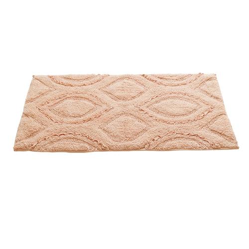 OnlyMat Peach colour Woven Cotton Quickdry Bath Mat (50cmx80cmx8mm) (Peach Colour)