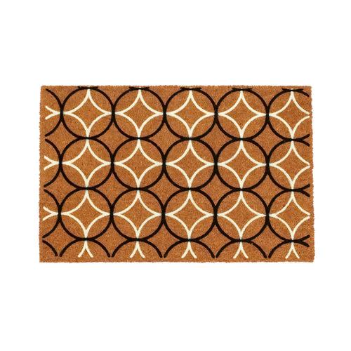 OnlyMat Swiss Flocked Circle Pattern Coir Doormat - Azo-Free Print with Fade-Proof and Rubs-Resistance Features