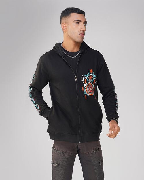 Neuromind | zip up Cotton Hoodie | UV Light Reactive Plus Glow in Dark