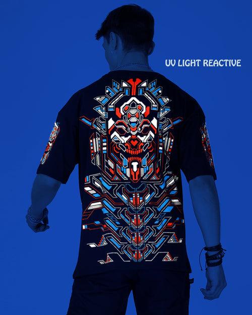 Cyberpunk Skull | UV Light Reactive & Glow In Dark | Oversized T-Shirt
