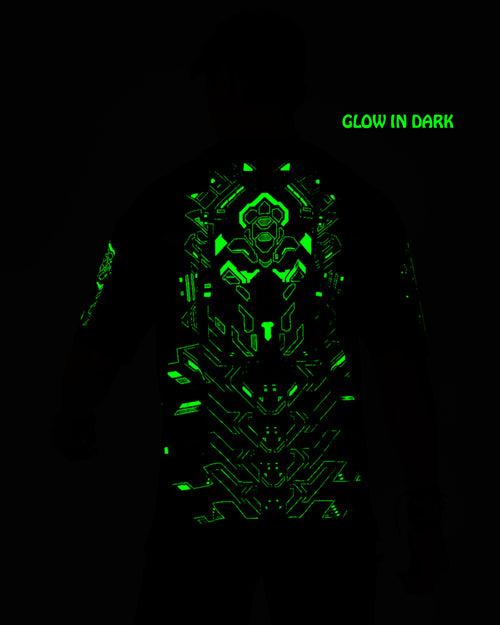 Cyberpunk Skull | UV Light Reactive & Glow In Dark | Oversized T-Shirt