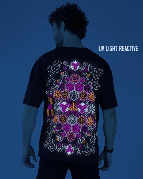 Hexagon | UV Light Reactive & Glow In Dark | Oversized T-Shirt