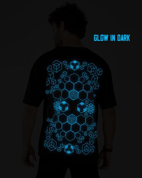 Hexagon | UV Light Reactive & Glow In Dark | Oversized T-Shirt