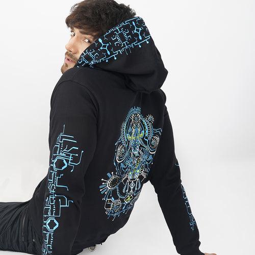 Psykomorph 0.1 zip up Cotton Hoodie UV Plus Glow In Dark