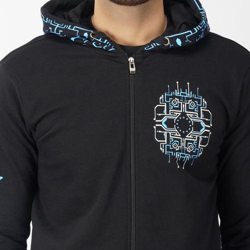 Psykomorph 0.1 zip up Cotton Hoodie UV Plus Glow In Dark