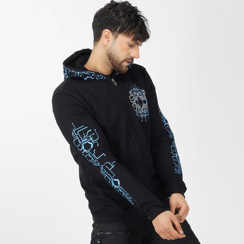 Psykomorph 0.1 zip up Cotton Hoodie UV Plus Glow In Dark