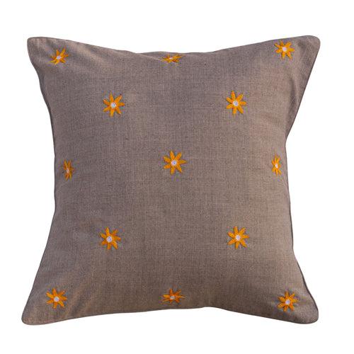 Daisies on Grey Cushion Cover