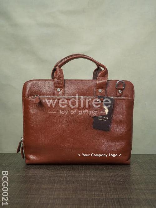 Nickle Chain Laptop Bag- Light Brown - BCG0021