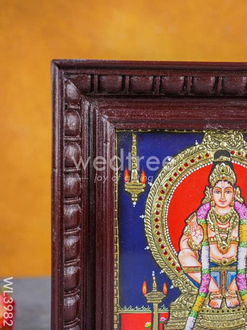 Tanjore Painting - Iyyappan 8 x 8 inch - Flat [Gold Foil] - WL3982