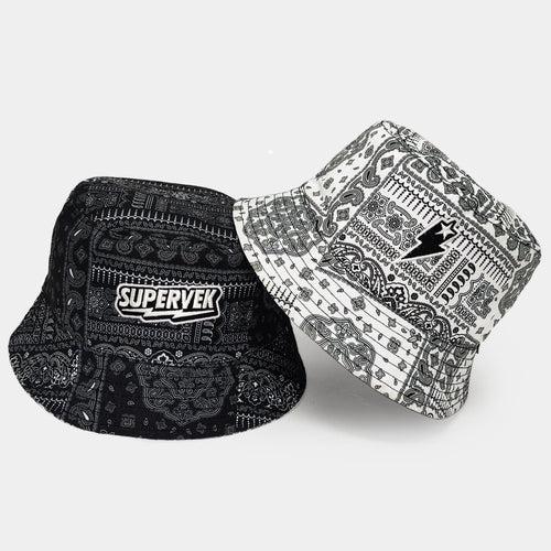 Bandana Reversible Bucket Hat Greyscale