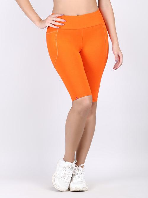 Adorna Shapparel Cycling Shorts for women with Thigh Shaping - Kesari Orange