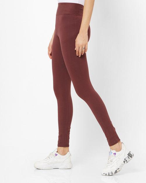 Adorna Active Leggings - Coffee Brown