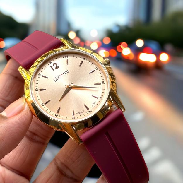 Platonic Multi color Premium Maroon belt Timepiece