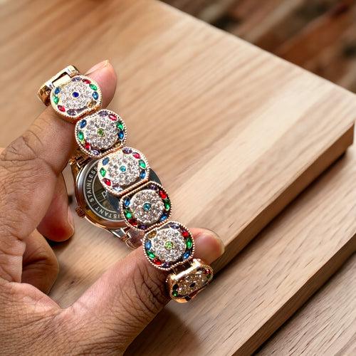 Platonic Multi color  Diamond Studded Women's Timepiece