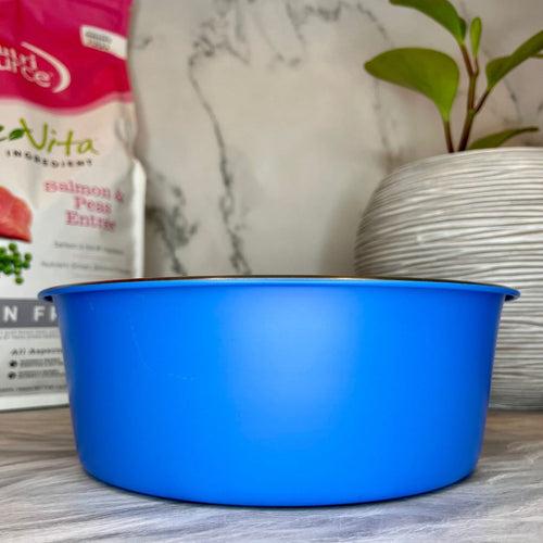 Stainless Steel Non-Skid Pet Feeding Chalk Bowl - Blue