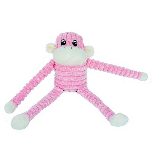 Monkey Plush Squeaky Crinkle Dog Toy