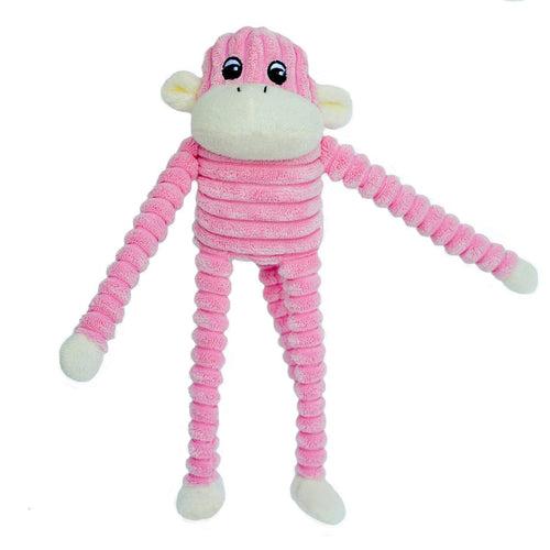 Monkey Plush Squeaky Crinkle Dog Toy